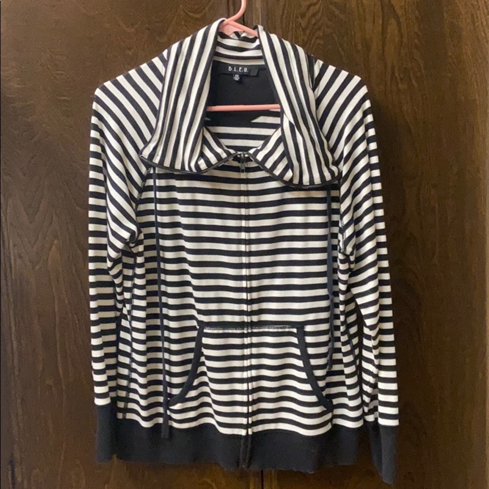 B.L.E.U. Black and White striped sweater